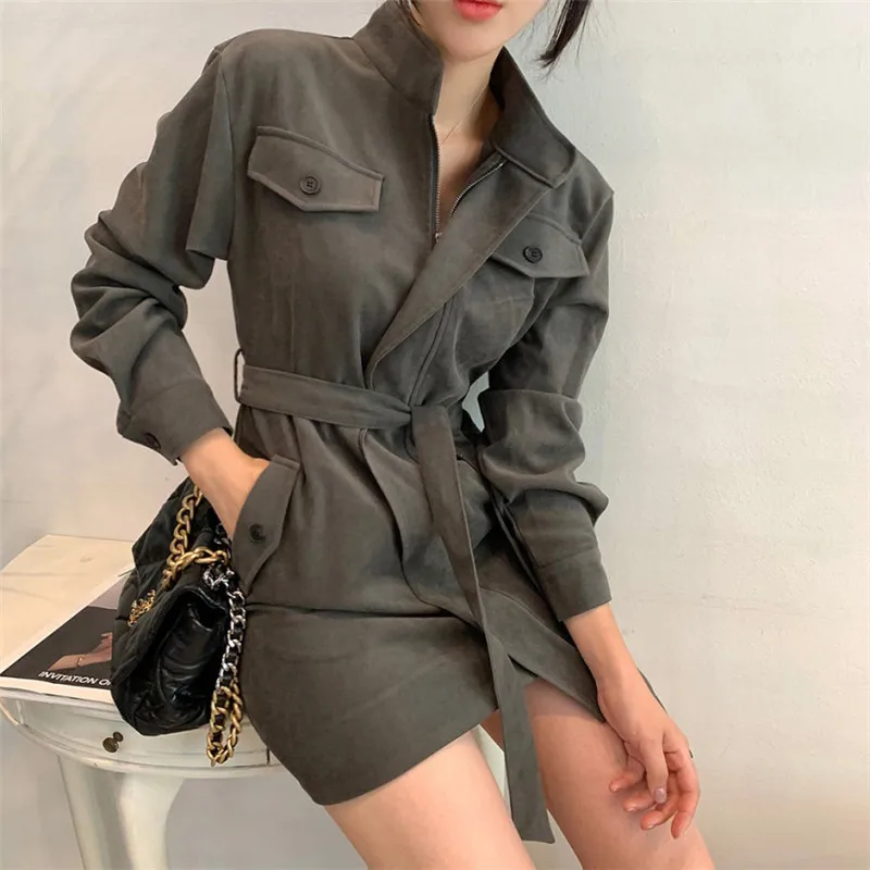 Женская длинная куртка-карго Alien Kitty Повседневная элегантная нежная офисная