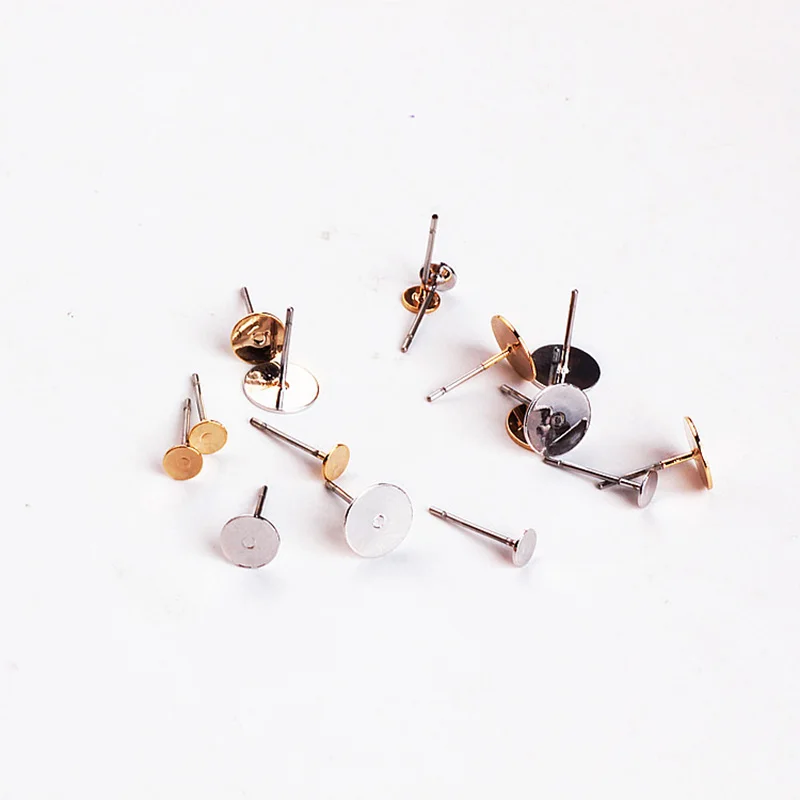 50 шт. серьги для женщин стальные игольчатые плоские материал гипоаллергенный