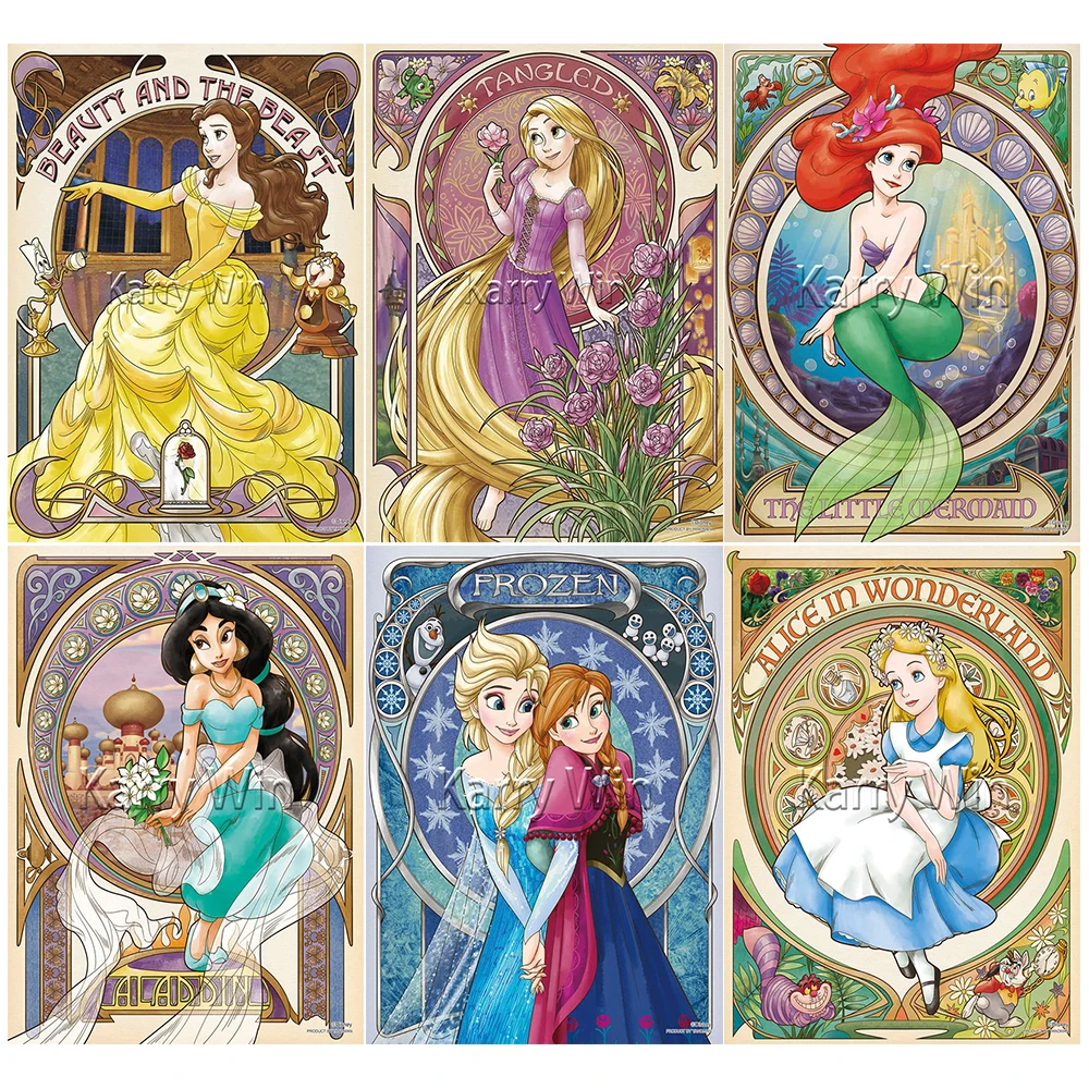 

Алмазная живопись «Принцесса Диснея», 5D Набор для вышивки своими руками, полноразмерная вышивка крестиком, хобби, подарок для детей, мозаика, украшение для дома