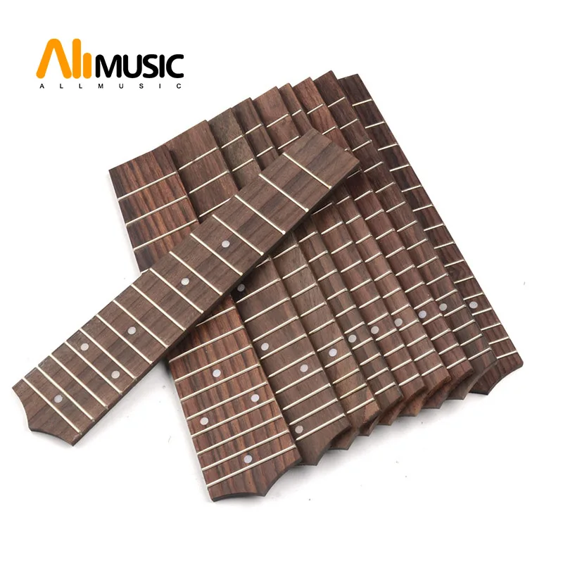 

10pcs 21 Soprano Ukulele Fingerboard for Ukulele with 4MM Dot 15 Fret Rosewood UK Fretboard Replacement