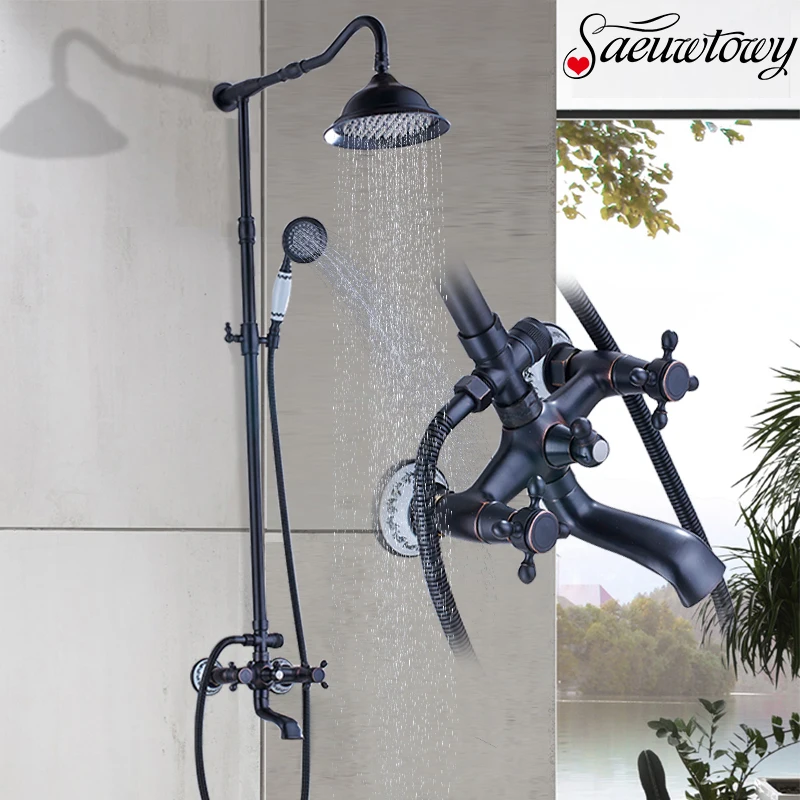 Настенный латунный смеситель для душа 8 &quotлатунный с вращающимся носиком и