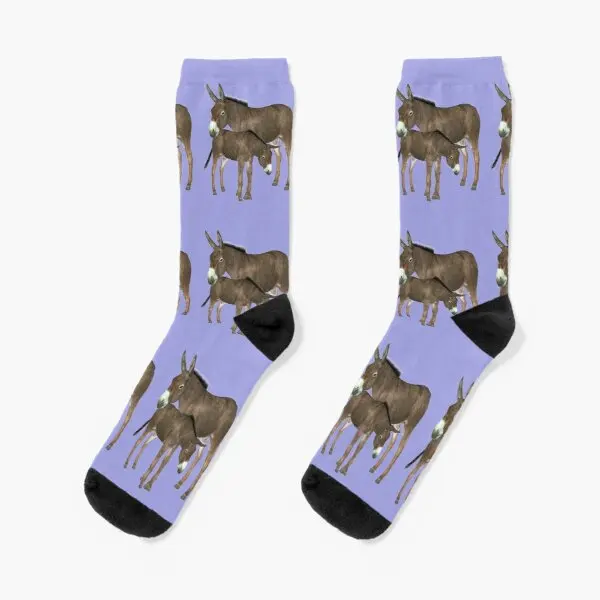 

Donkey Mare And Foal Crew Socks Mens Short Sports Best Unisex Ladies Comfortable Cotton Funny Girls Cartoon Autumn Breathable