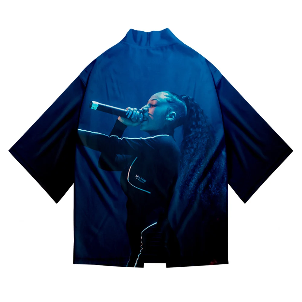 

WAWNI Bhad Bhabie кимоно, кардиган, Для мужчин летняя уличная костюм самурая Футболка с рукавами «летучая мышь»; Кимоно забавные 3D принт дропшиппин...