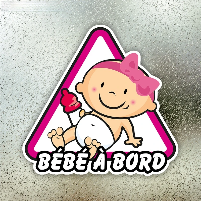 

Cartoon Graffiti Anime Baby on Board In Frence Colorful Car Sticker Funny Bumper Camper Voiture Course Styling Decal KK13x13cm