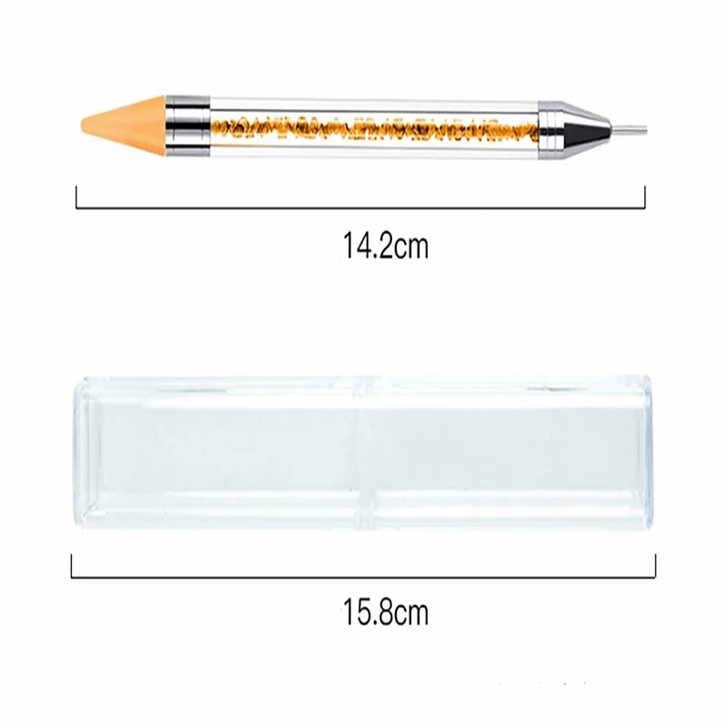 

1PC Manicure Dual Heads Acrylic Dotting Wax Pen rhinestone Gem Picker Crystal Picking for Women Nail Art DIY Point Drill Tools