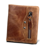 rfid blocking bifold wallet genuine leather wallet for men cards holder vintage front pocket mens passcase wallet gift for him