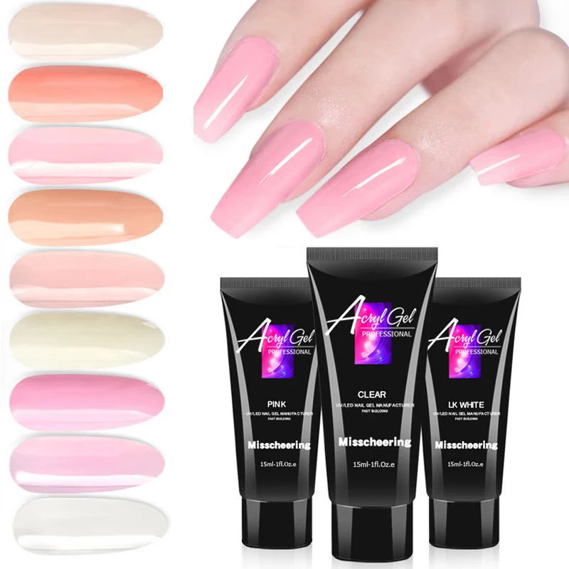 New Soak Off UV Gel Nail Extension Glue Poly Nail Polish DIY Fast Builder Nail Building Multipurpose Design Diamond Rhinestone