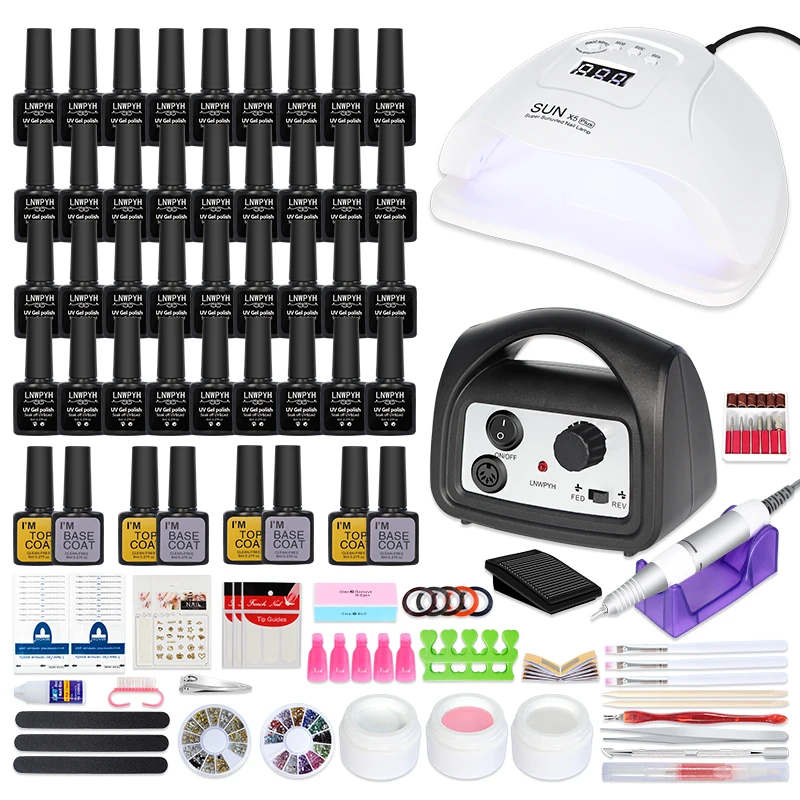 Маникюрный набор лампа для ногтей сушилка гель Выбор 36/18/12 цветов акриловый лак