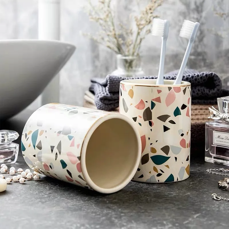 Аксессуары для ванной комнаты Terrazzo керамические аксессуары Set 4 штуки санитарный