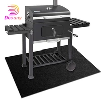 deouny bbq grill mat barbecue outdoor baking fireproof non slip grill oil proof pad backyard floor rug patios bbq protective mat