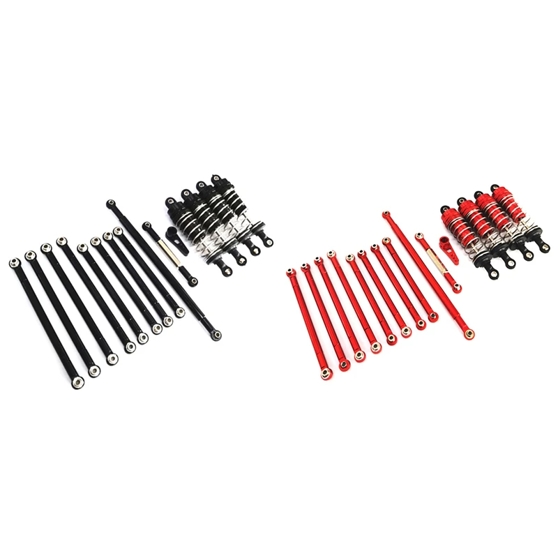 

2Set For MN86S MN86 MN86KS MN86K MN G500 Metal Pull Rod Steering Link Rod Shock Absorber Set, Black & Red