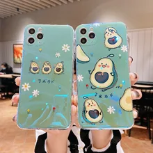 sumkeymi Avocado Blu-ray TPU Phone Case For iphone 11  Case For iphone 12 7 8 Plus mini Pro Max X XS XR