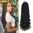 Косички для волос TOMO для вязания крючком, кудрявые концы, синтетические волосы Омбре для кос, 22 пряди, 14, 18, 24 искусственных волос