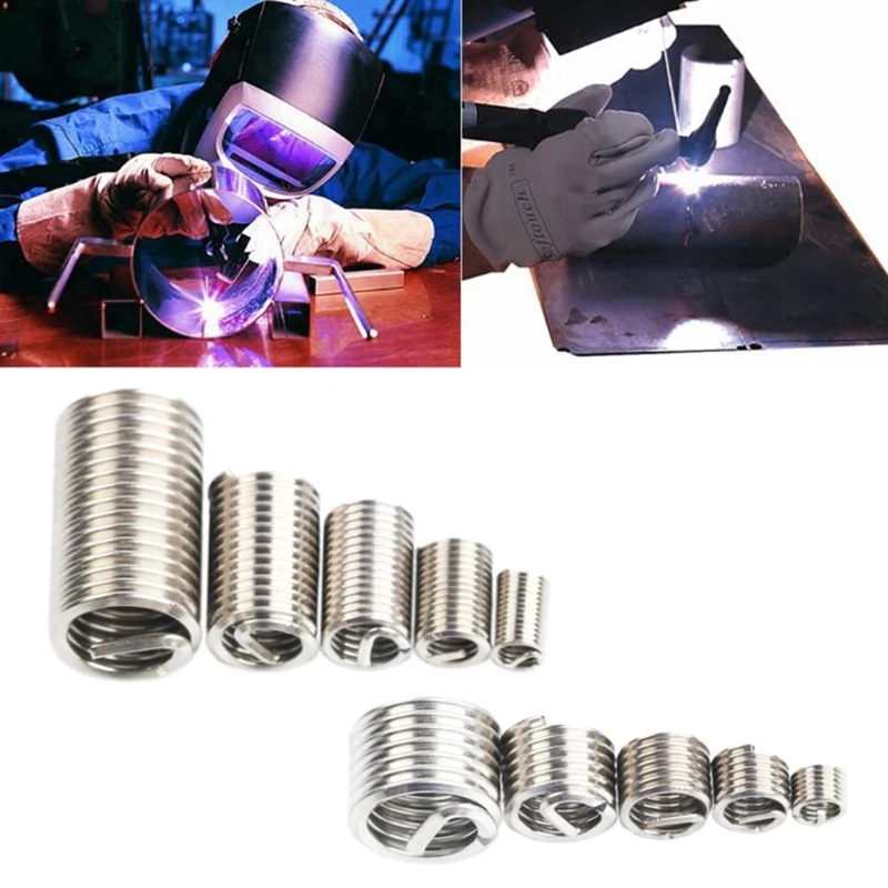 

Stainless Steel Wire Thread Repair Insert Kit Thread Repair Sleeve Kit M6~M16 200 Pcs Insert Assortment Kit