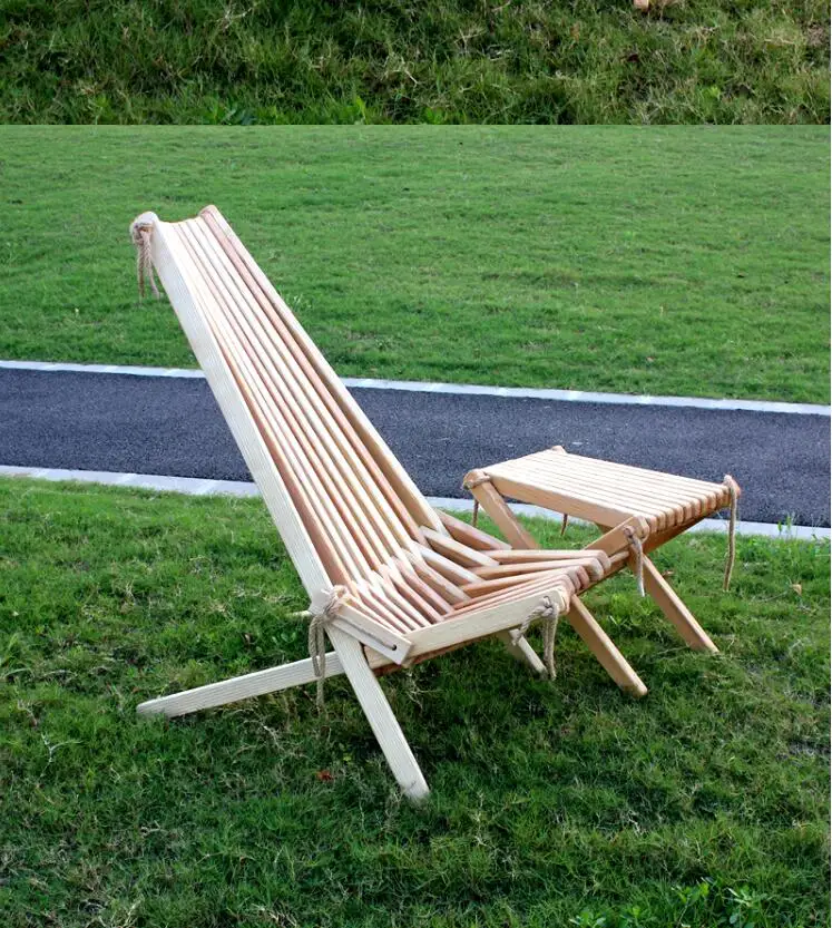 

Folding Wooden Outdoor Chair Foldable Low Profile Ash Wood Lounge Chair for the Patio, Porch Deck Lawn Garden or Home Furniture