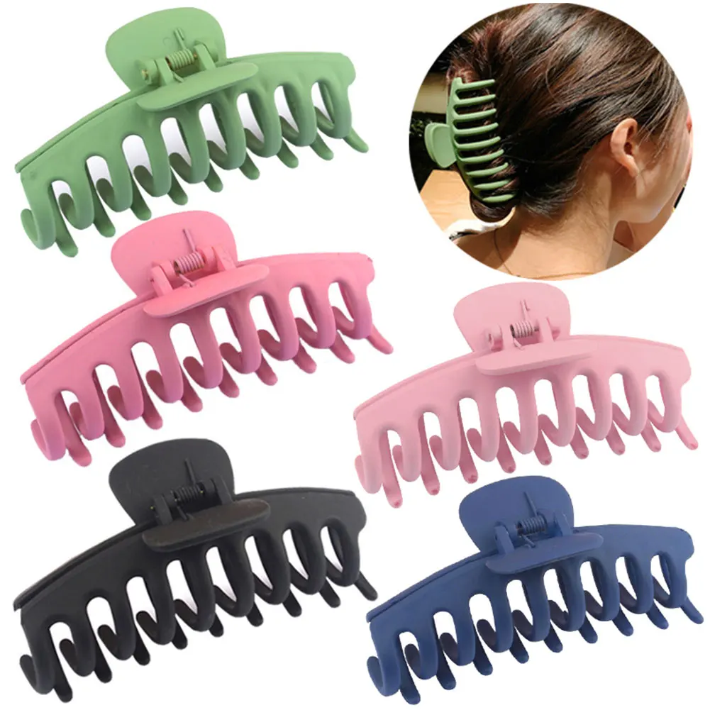 

8/12PCS Hair Claw Clips Hair Styling Clips Non-Slip Acrylic Matte Strong Hold Jumbo Hair Jaw Clamp Thick Thin Hair Accessories
