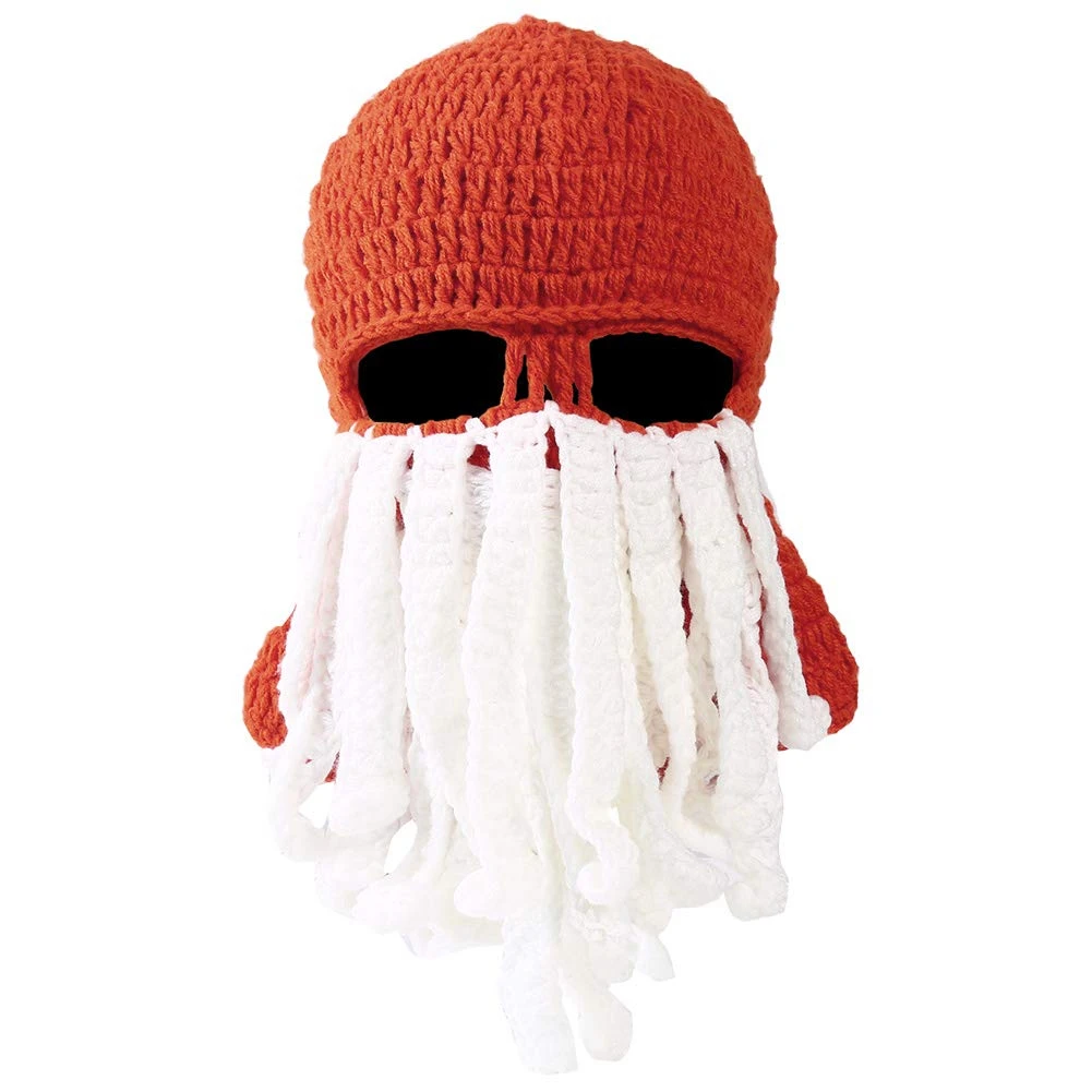 Смешные щупальца Осьминог Beanie вязанная вязаная шапка для бороды ветрозащитная