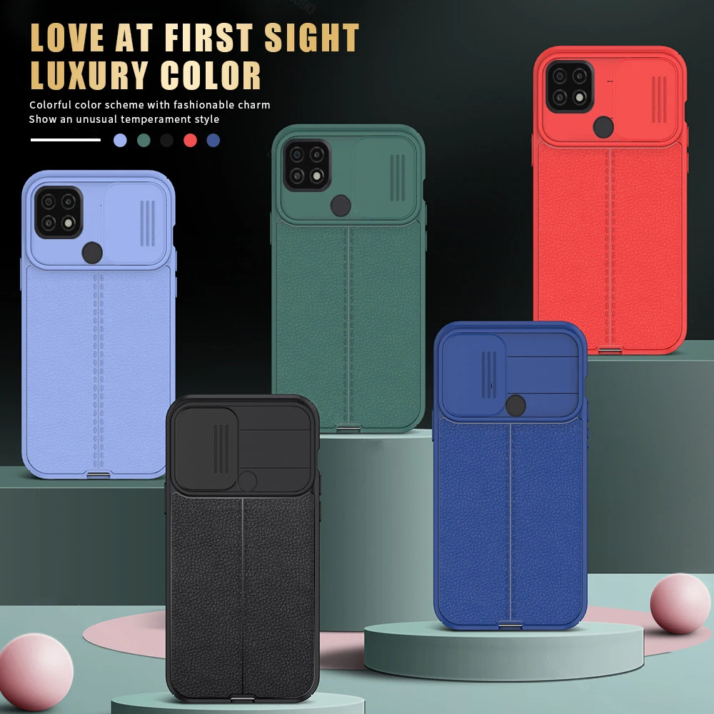 Кожаный противоударный чехол Lychee с рисунком для Oppo realme c21 c11 real me c20 c 21 11 realmec21