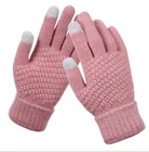 Перчатки мужские и женские, зимние, теплые, кашемировые, с плотным принтом, вязаные, с пальцами