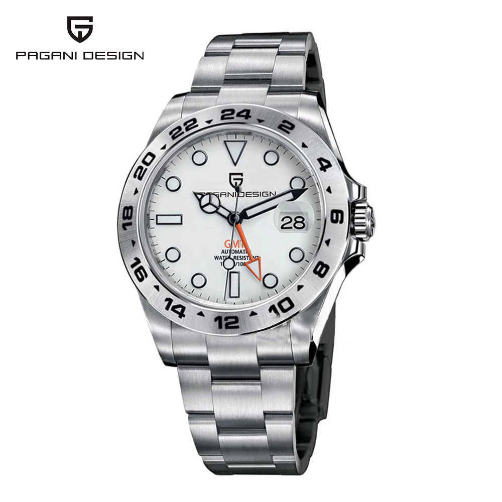 2021 PAGANI DESIGN New GMT 42mm Men's Mechanical Watch Stainless Steel Sports Waterproof Automatic Wristwatch Relogio Masculino