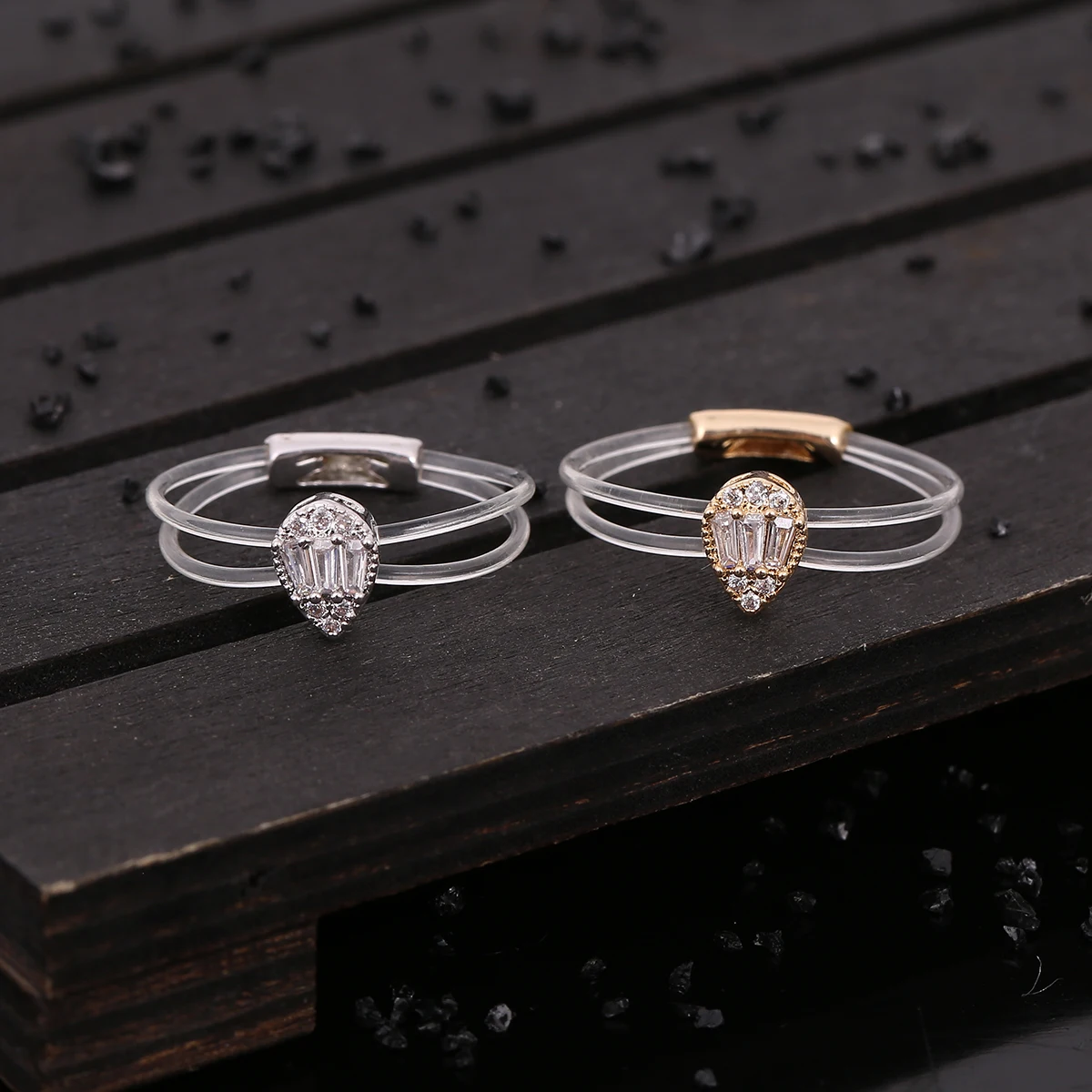 Кольцо-невидимка из латуни женское милое модное прозрачное кольцо-в виде капли