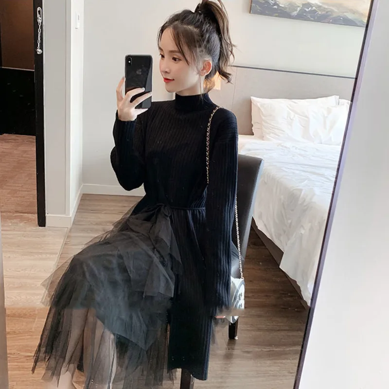 LANMREM 2020 Sweater Two-piece Suit Skirt Spring New Stand Collar Long-sleeved Warm Stitching 19B-a150 | Женская одежда