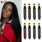 BAISI Hair 100% необработанные человеческие волосы бразильские 10А натуральные волосы плетение прямые волосы для наращивания 4 пучка