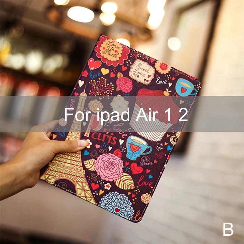 B Essidi кожаный чехол для IPad Air 1 2 Стенд Смарт авто Пробуждение сна чехол для планшета рукав для Ipad Air 1 2 - Цвет: B