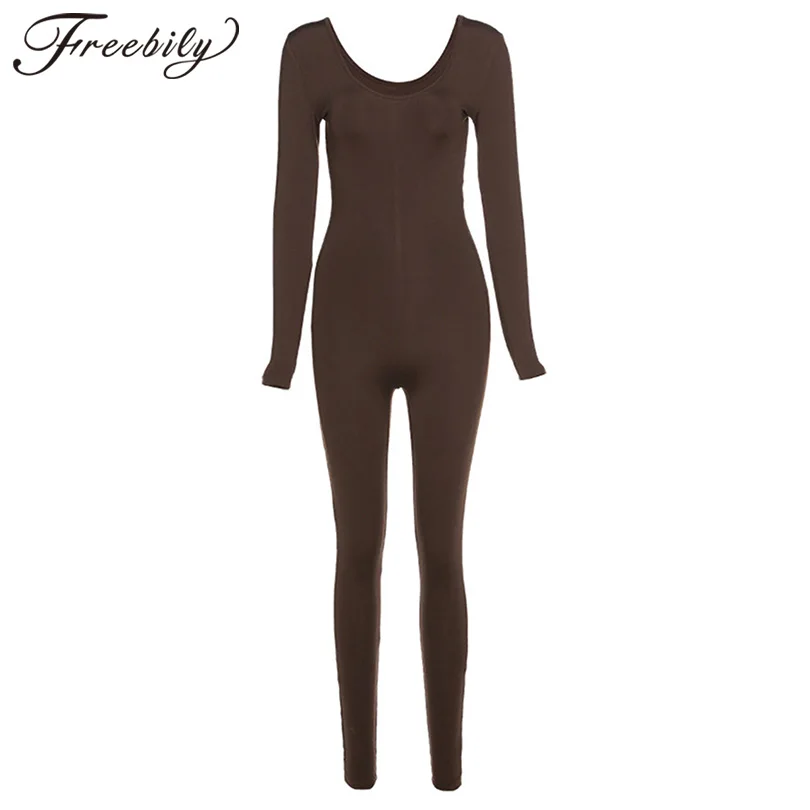 

Women's Spring Autumn Sport Jumpsuit Stretchy Gymnastics Leotards U Neck Low Cut Slim Sport Bodysuit Bodycon Jumpsuits Dancewear
