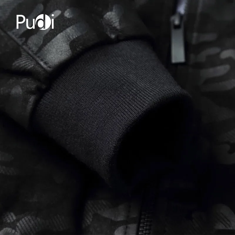 PUDI MT834 мужские новые модные камуфляжные Кожаные Куртки из натуральной овечьей кожи с воротником осенне-зимняя повседневная верхняя одежда