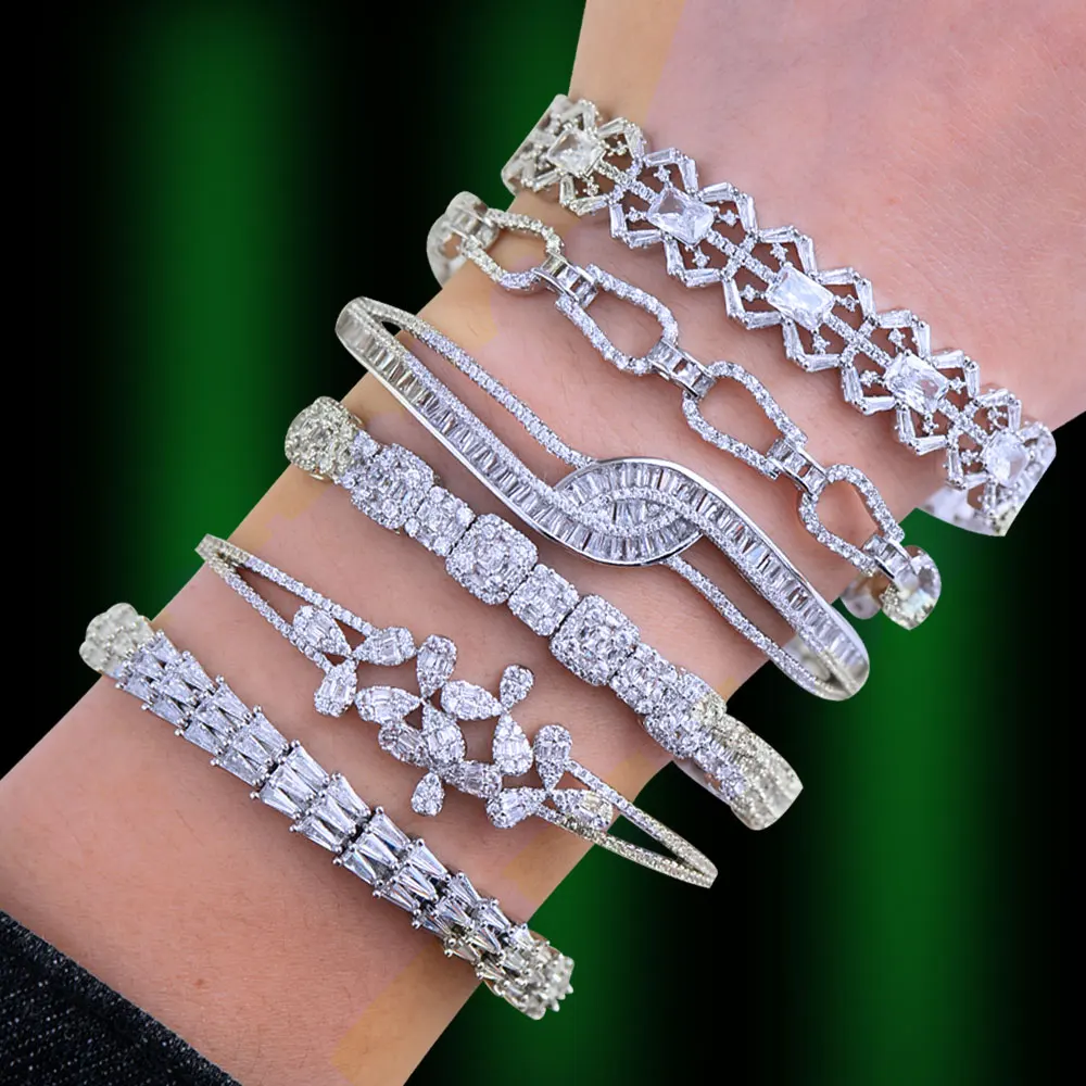 Набор модных ювелирных изделий GODKI в Корейском стиле с блестками и браслетом