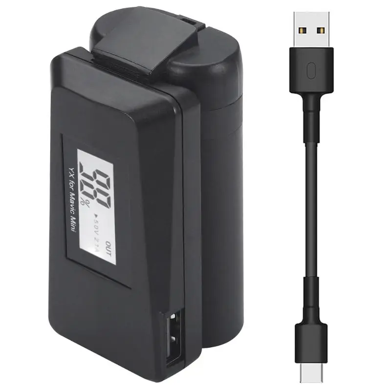 

LED QC3.0 Battery Charger USB Charging Adapter for D-JI Mavic Mini Drone