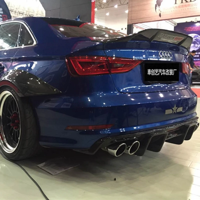 Для Audi A3 S3 RS3- высокое качество R углеродное волокно задний спойлер на крыло, крышу багажник губы крышка багажника автомобиля стиль
