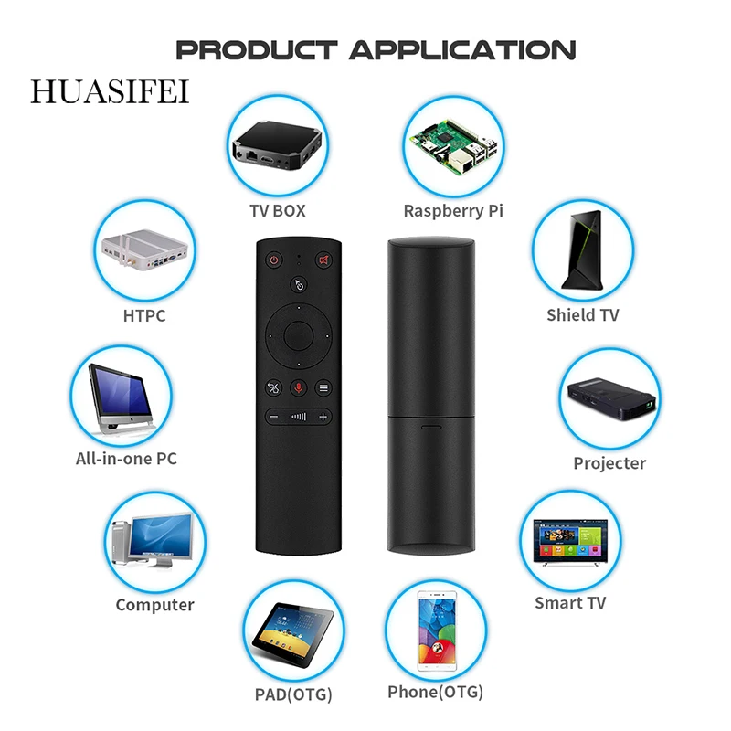 

HUASIFEI G21S Smart Voice Remote Control Gyroscope Air Mouse 2.4G RC For Youtube Android TV Box HK1 BOX
