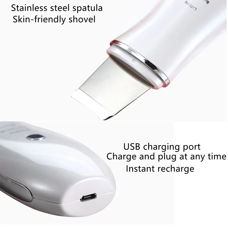 

Facial Cleansing Spatula Ultrasonic Scrubber Deep Cleansing Cavitation Peeling Facial Peeling Horny in Addition to Blackheads