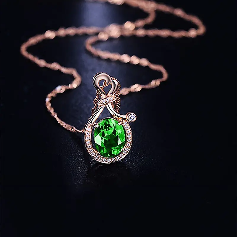 Classic 925 Silver Jewelry Set Earrings Rings Necklace Bracelet with Emerald Zircon Gemstone Accessories for Women Wedding Party images - 6