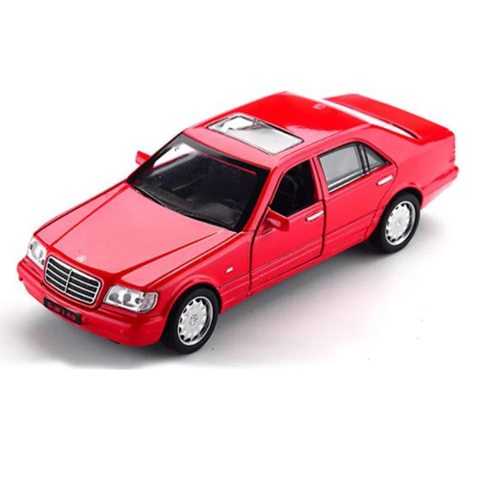 Red Горячая литая модель автомобиля 1:32 S W140, мигающий светильник для детей, металлические игрушки для автомобиля, Детские колеса, подарки на день рождения и Рождество - Цвет: Red