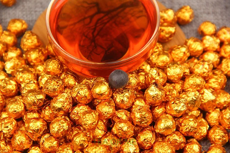 100 г Китайский Юньнань спелый чай Упаковка из золотой оловянной фольги смолы крем