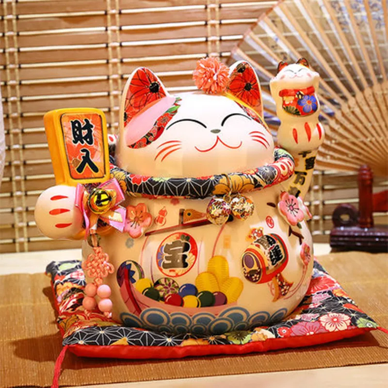 

European Creative Lucky Cat Opening Gifts Hand Cat Size Ceramics Savings Piggy Shop Home Living Room Gifts M2203