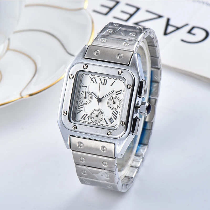 

Classic Vintage Men Quartz Watch AAA Square Watch Men Stainless Steel Dial Luxury Clock Homme Reloj De Hombre