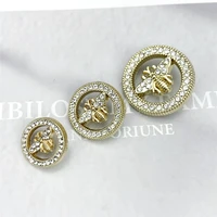 10pcs bee pattern rhinestone buttons luxury embellishments for clothing scrapbooking accessories decorative buttons for clothing