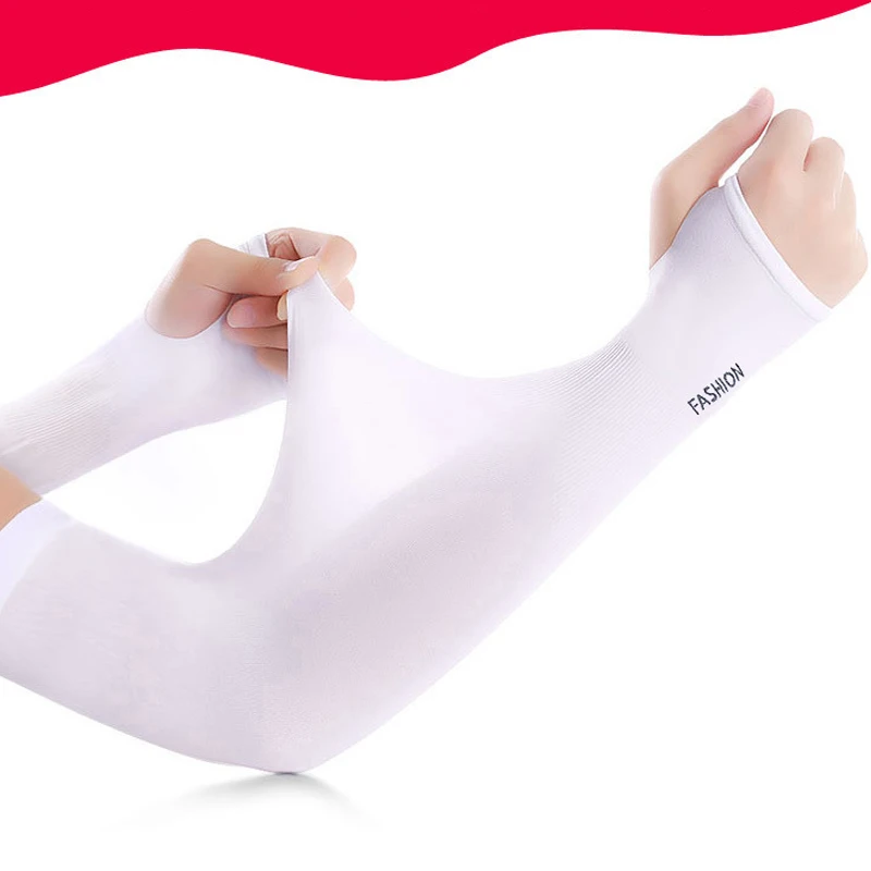 

Ice Fabric Cycling Arm Sleeve Warmers Running Arm Sleeve Bicycle Arm Warmers Camping Summer Sports Safety Anti-sunburn Sleeve
