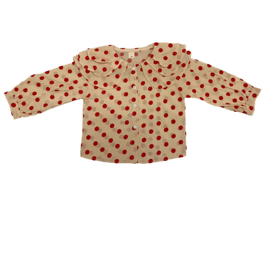 2019 новая весенняя детская одежда рубашка с длинными рукавами и оборками для