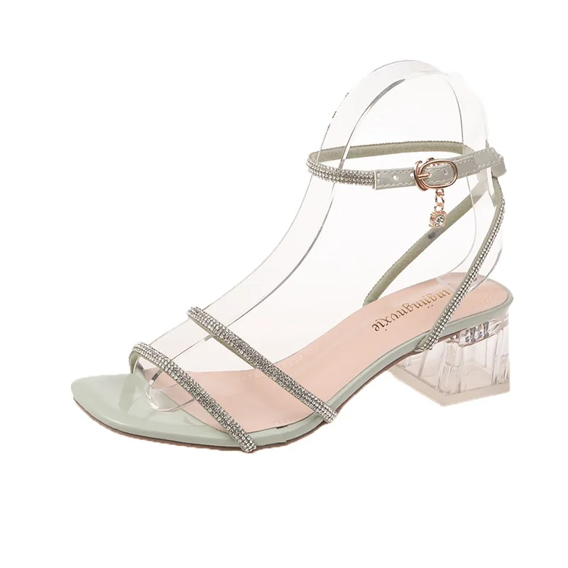 

Summer Women High Heels Crystal Sandals Bling Silver Black Heels Suede Pumps Lady Shoes