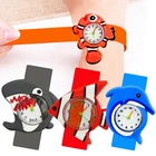 Часы Наручные детские креативные, круглая игрушка для детей, с изображением океана, акулы, Кита, рыбы, детского времени, подарок для детей дошкольного возраста