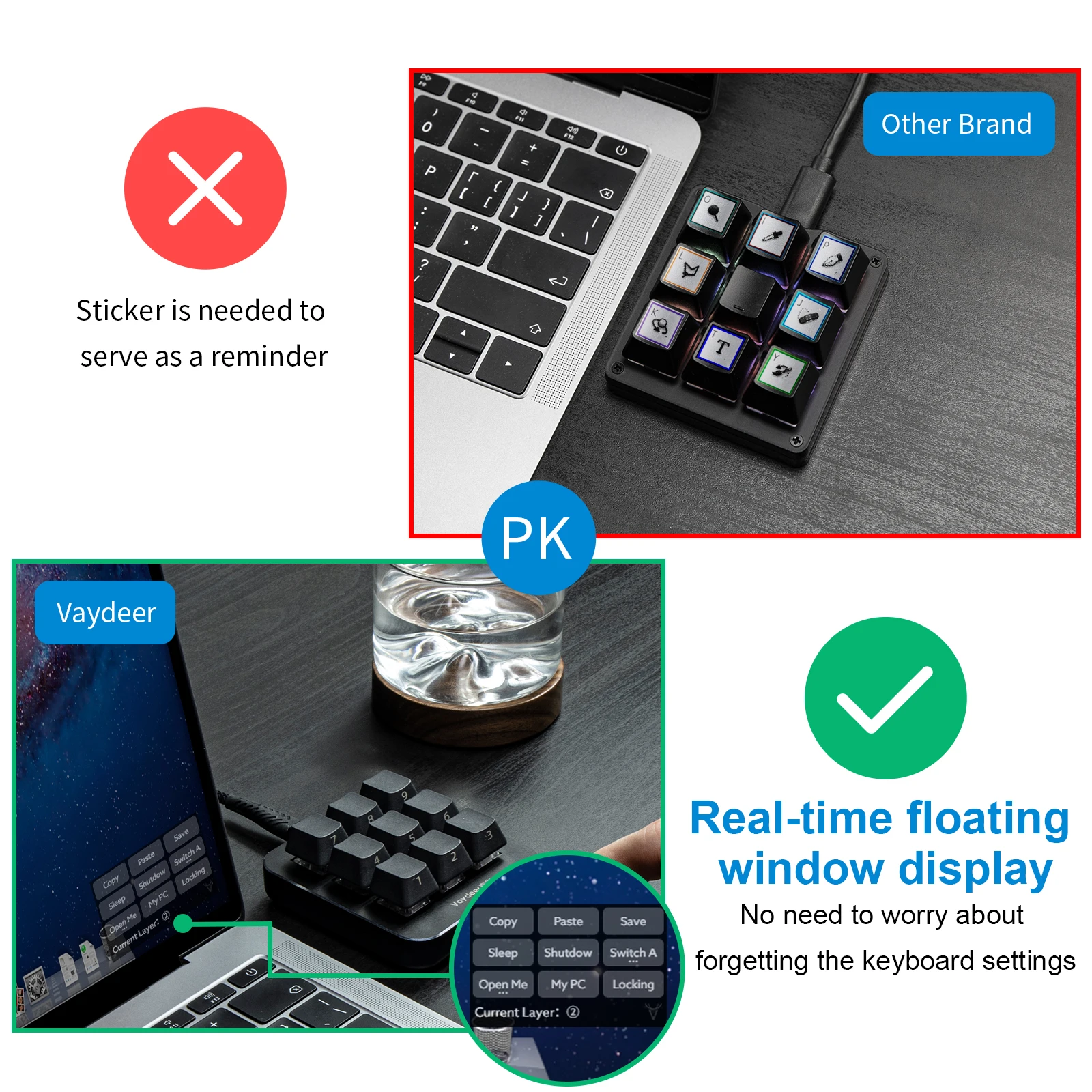 multifunctional keyboard with 9 fully programmable keys macro setting for graphic design edite gaming osu pen tablet display free global shipping