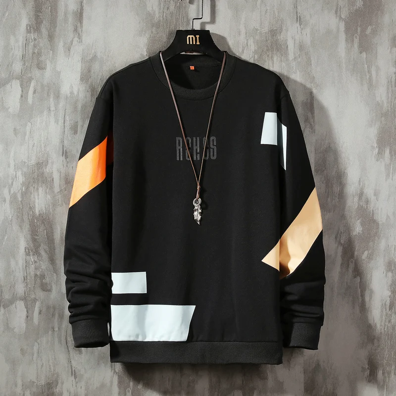 

2021 Patchwork Color Sweatshirt Men'S Hoodies Spring Autumn Hoody Casual Streetwear Clothes