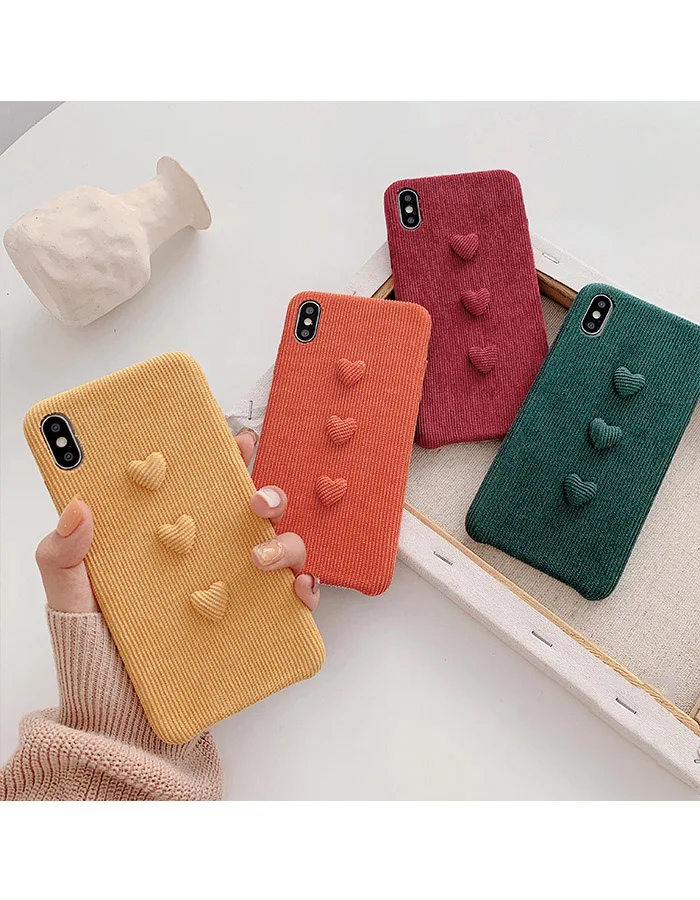 GlamPhoneCase вельвет трехмерный любовь чехол для iPhone X XS Max XR Мягкий силиконовый чехол для iPhone 7 8 6 6s PlusCase