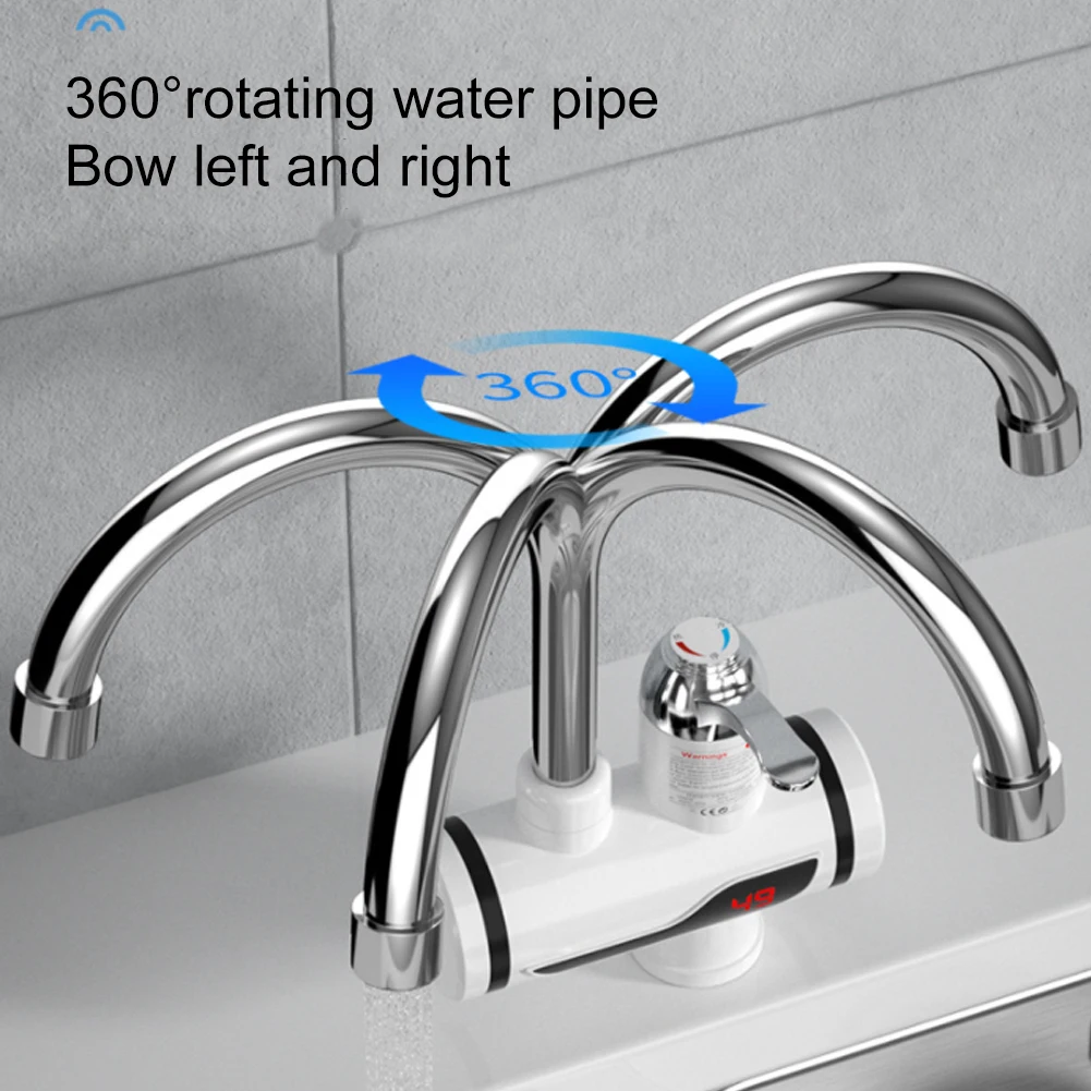 3000w electric faucet water heater fast heating tap water faucet with digital display for kitchen bathroom downside water inlet free global shipping