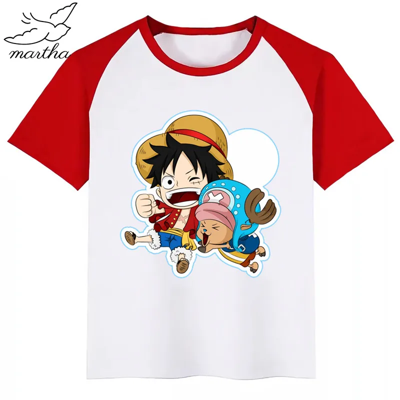 Забавная футболка с LUFFY для мальчиков и девочек детские топы рисунками Детская